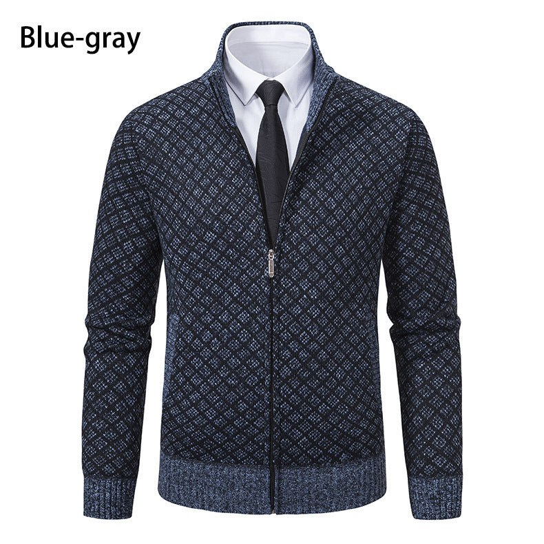 Men's Fleece-Lined Hooded Cardigan Sweater