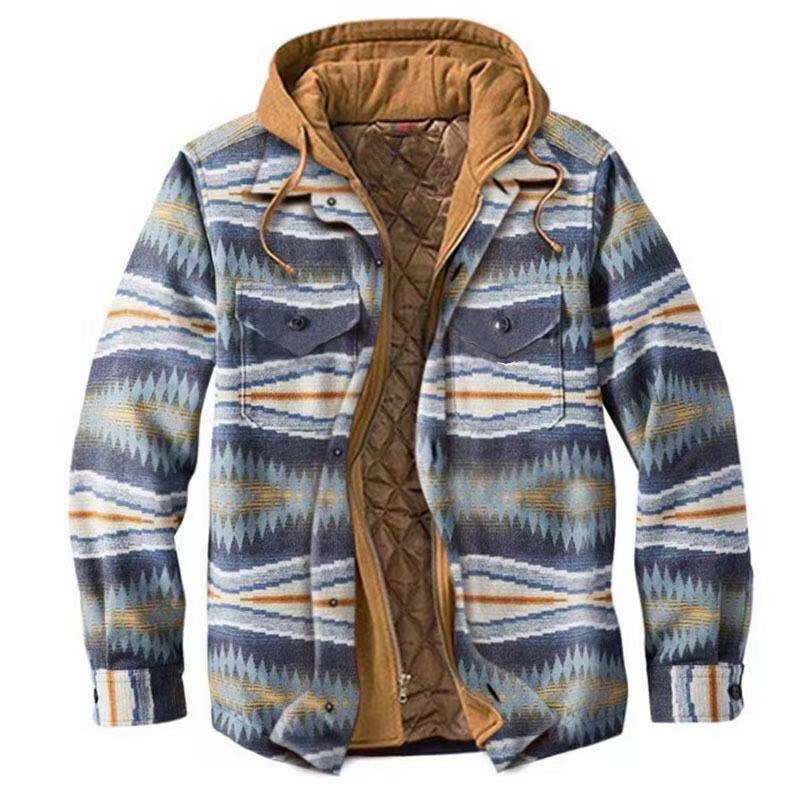 Men's Plaid Hooded Winter Jacket