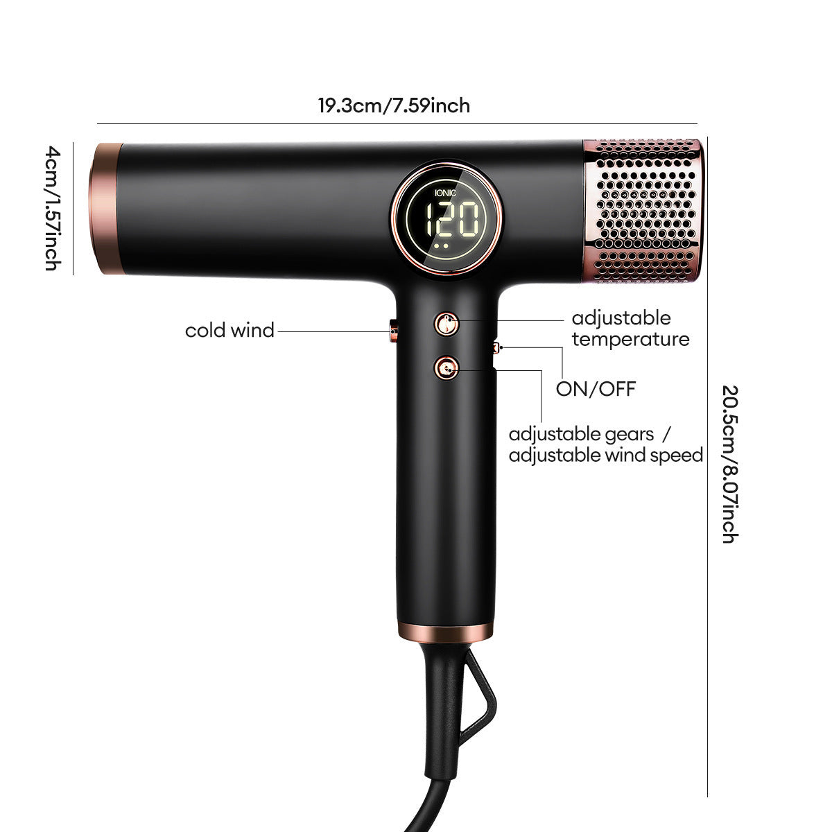 Professional 1800W Negative-Ion Hair Dryer