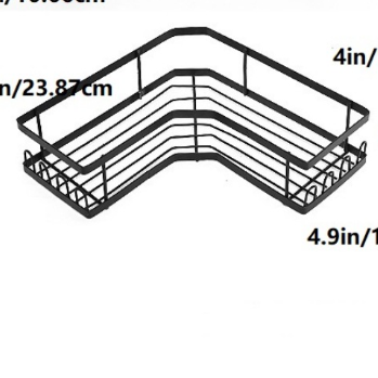 Adhesive Shower Rack with Soap Holder and Hooks