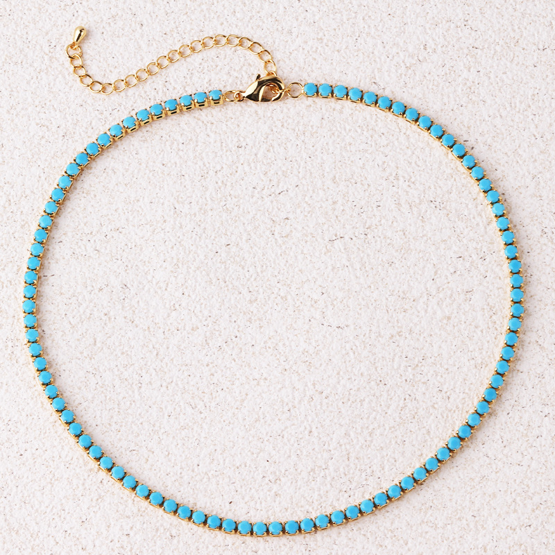 Colorful Zircon Tennis Chain Necklace
