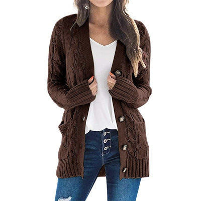 Women's Cable-Knit Button Cardigan