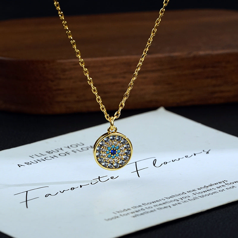Round Zircon Pendant Necklace