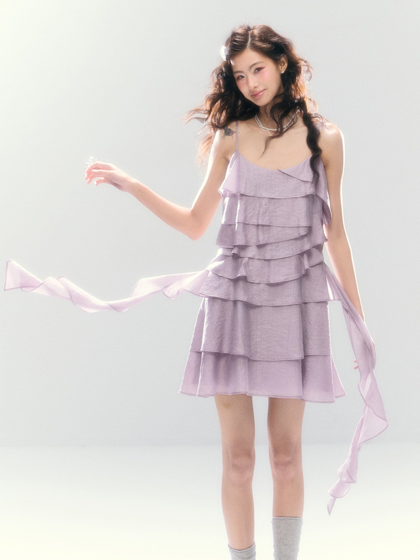 Layered Ruffle Strap Dress