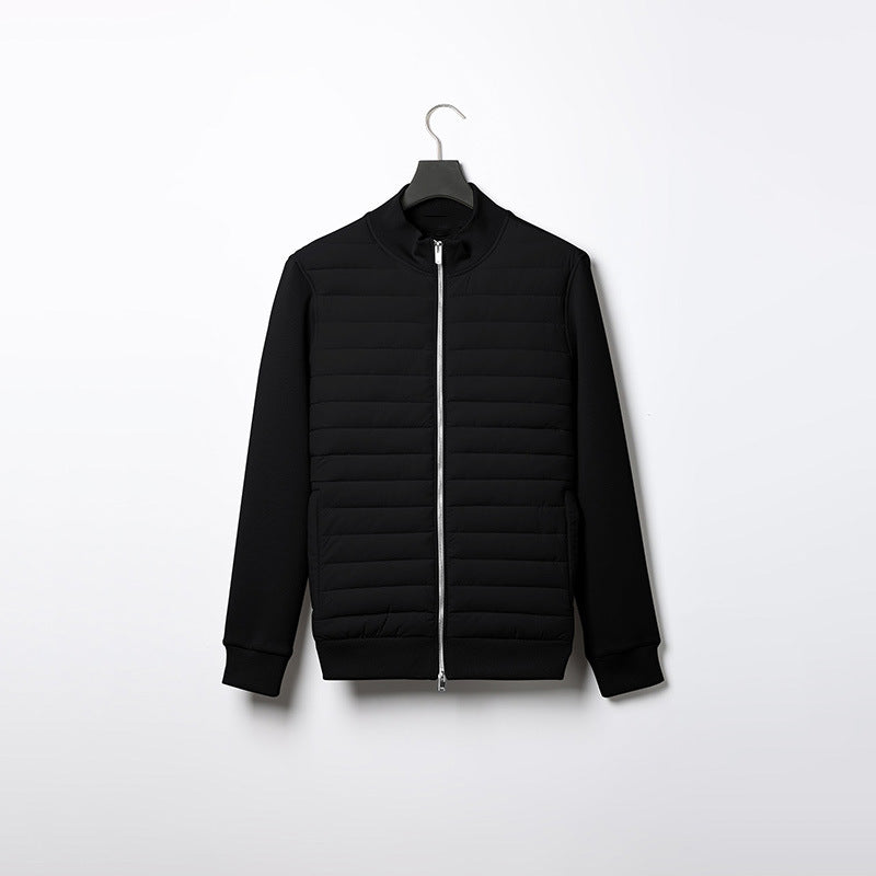 Men's Lightweight Padded Jacket with Knit Panels