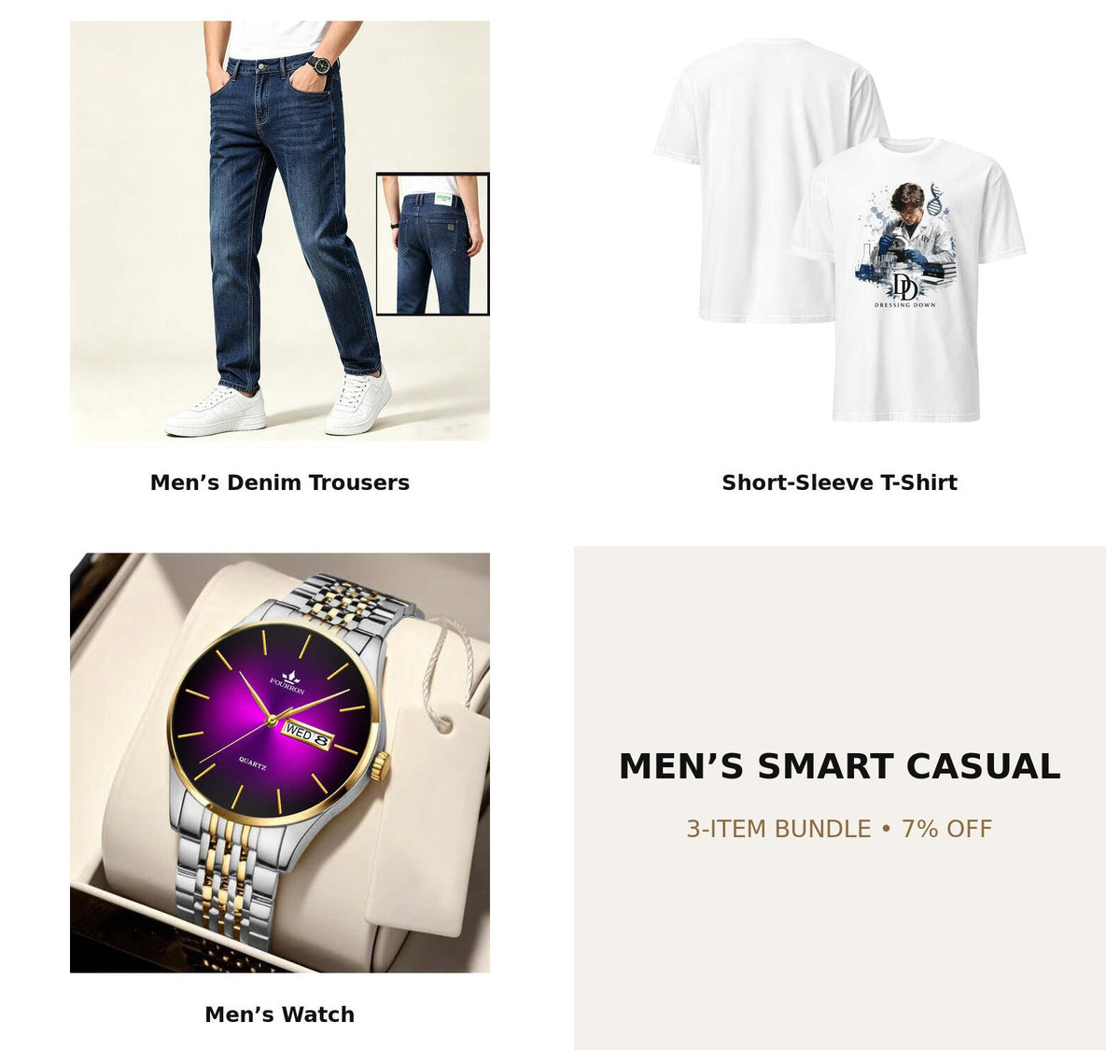 Men’s Smart Casual Bundle – 3 items, 7% off