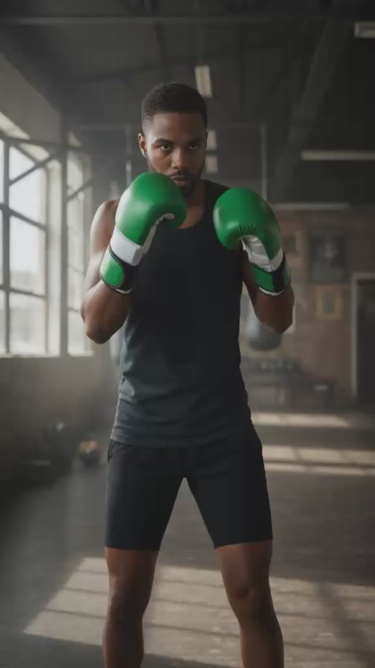 MMA Grappling & Sparring Gloves – Pro-Flex Design (Green/White)