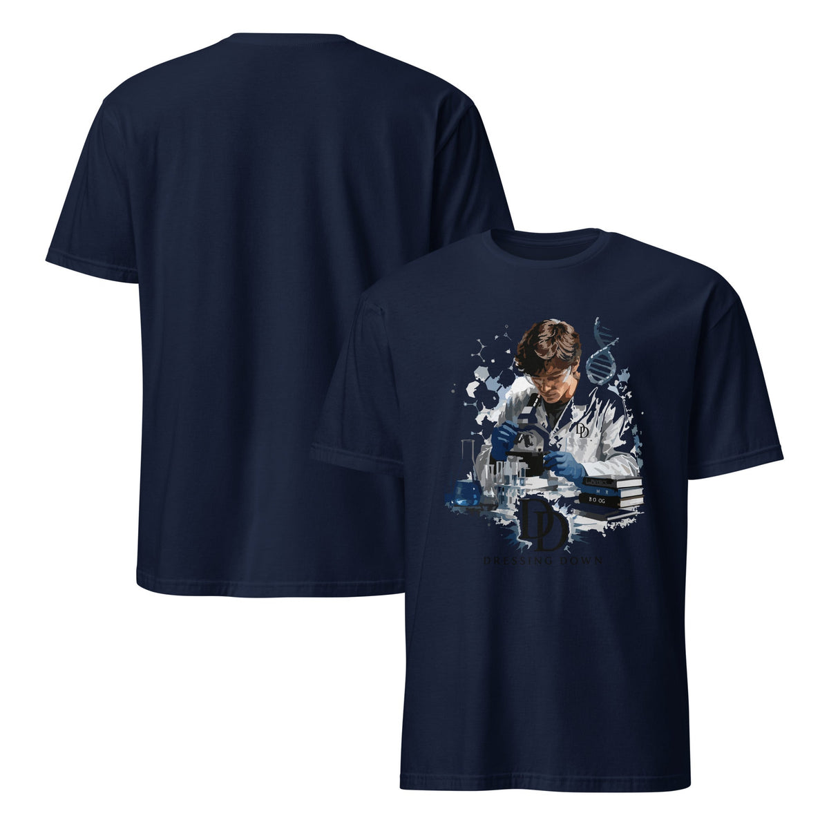Dressing Down T-shirt – navy front and back