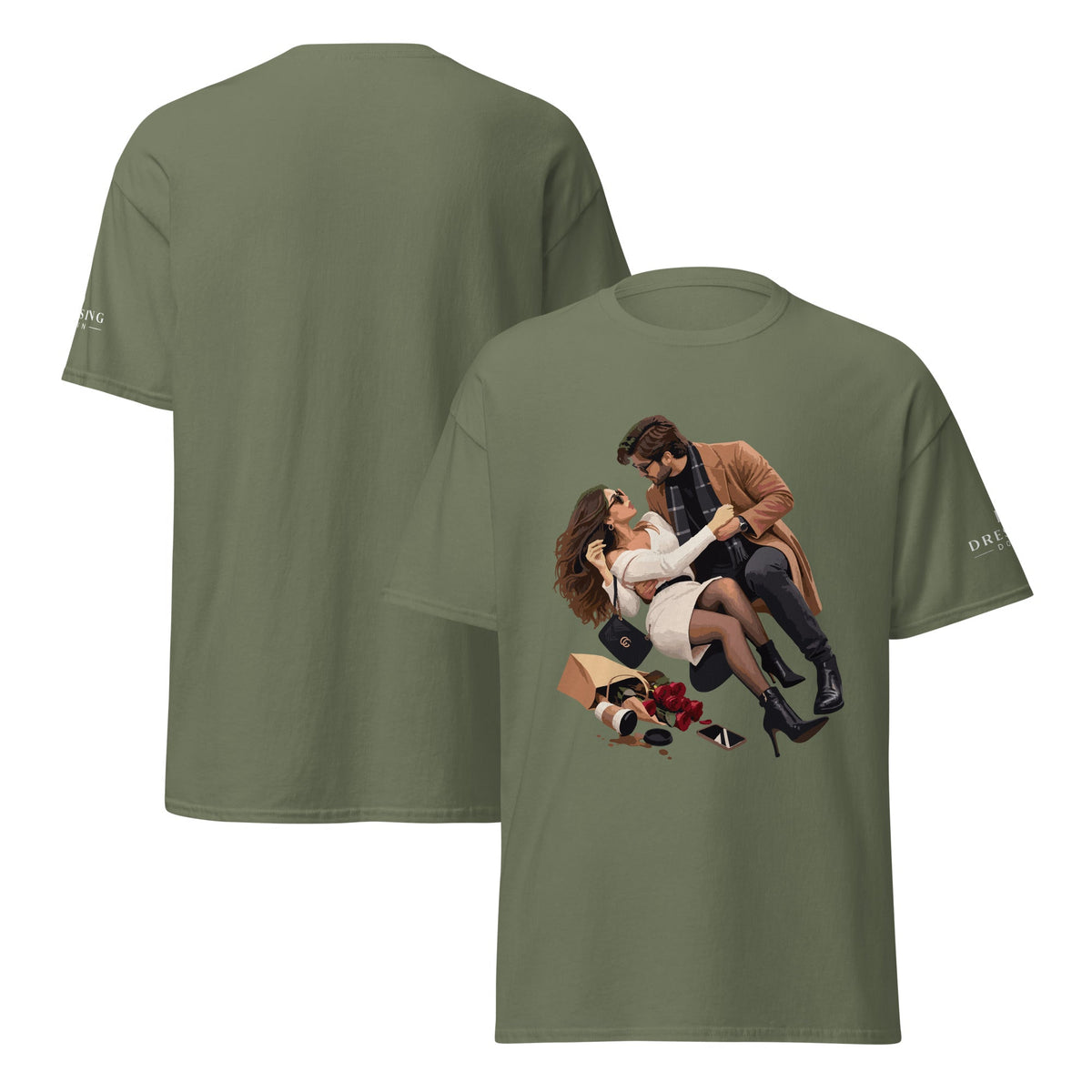 Unisex classic T-shirt military green view