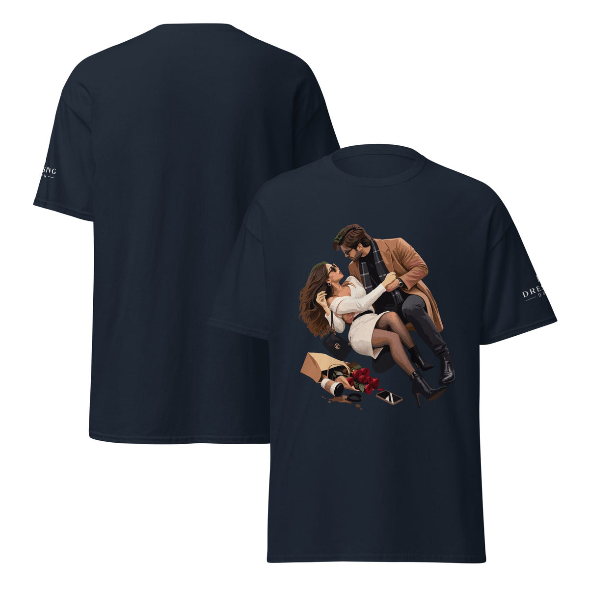 Unisex classic T-shirt navy view