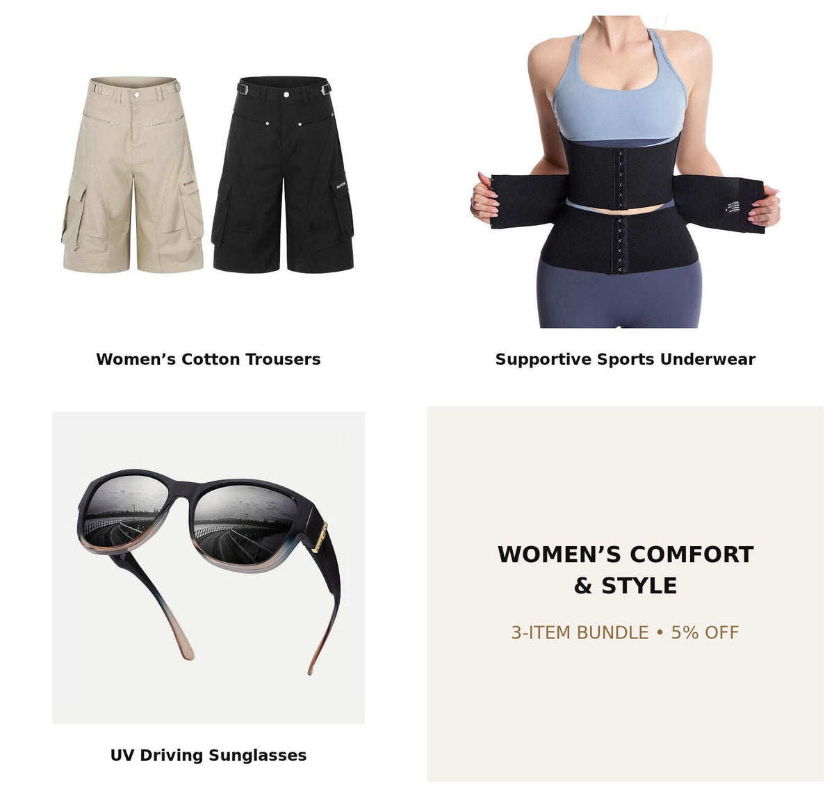Women’s Comfort and Style Bundle – 3 items, 5% off